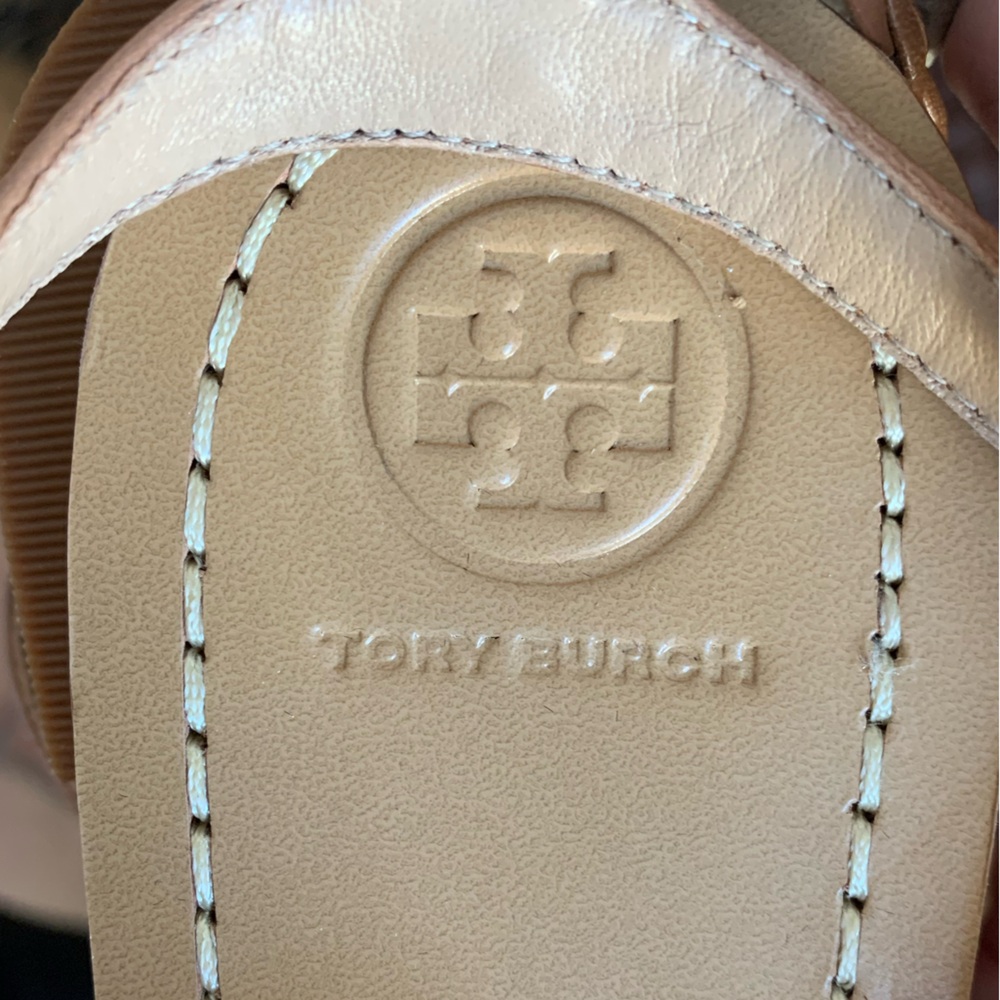 NWT Tory Burch Blossom Gladiator Sandals Brown Tan Floral Size 6.5 - Picture 7 of 7